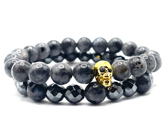 Armored Gold Skull 2pc Set
