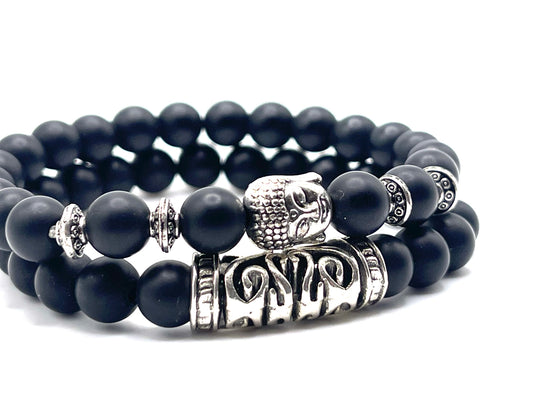 Bala Silver Buddha Black 2pc Set