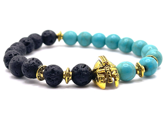Warrior Spartan Gold Black Turquoise