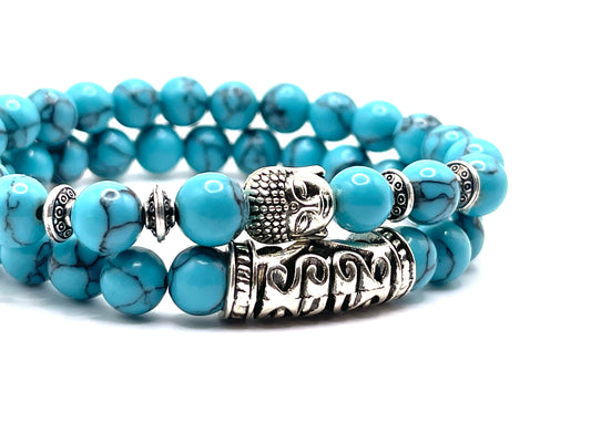 Bala Silver Buddha Turquoise 2pc Set
