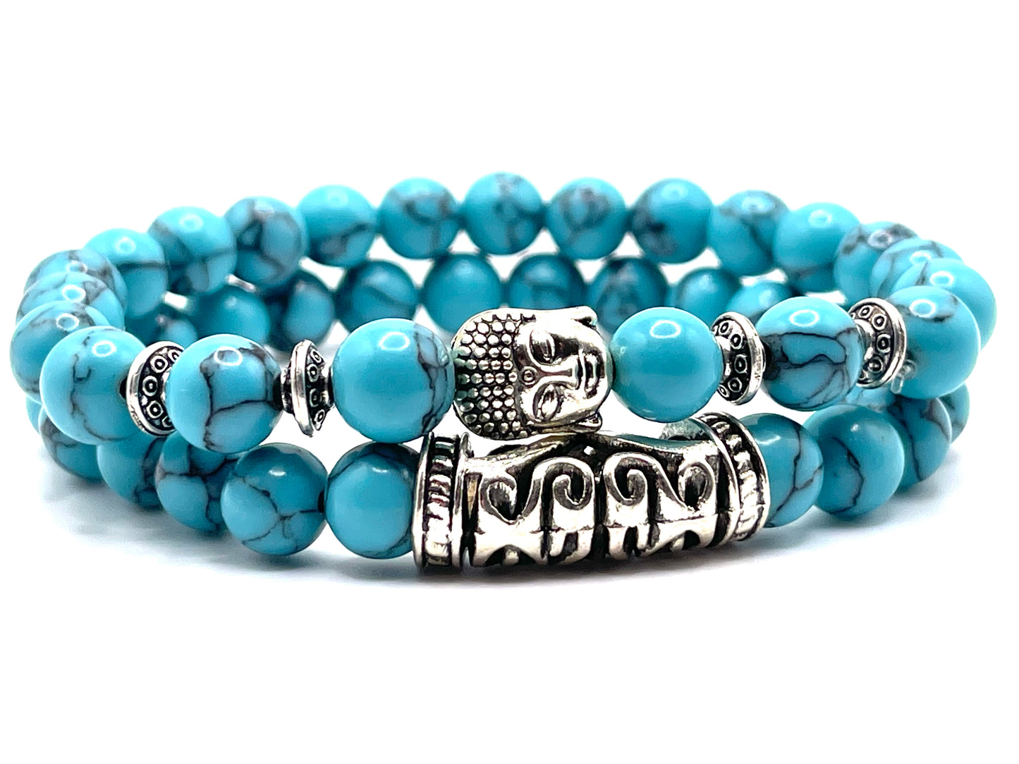 Bala Silver Buddha Turquoise 2pc Set