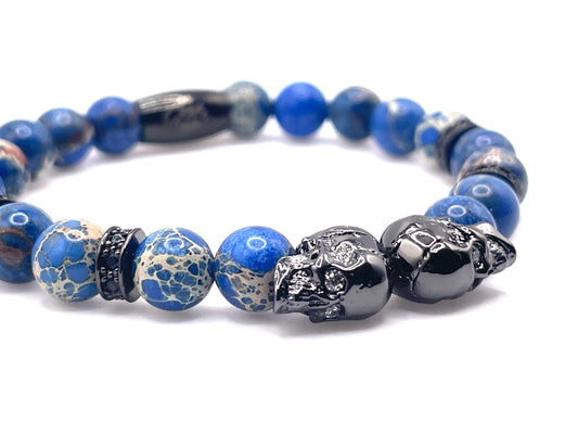 Ocean Blue Black Skull